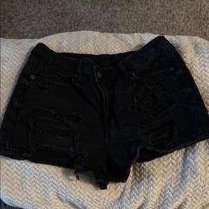 Black Distressed Women's Shorts